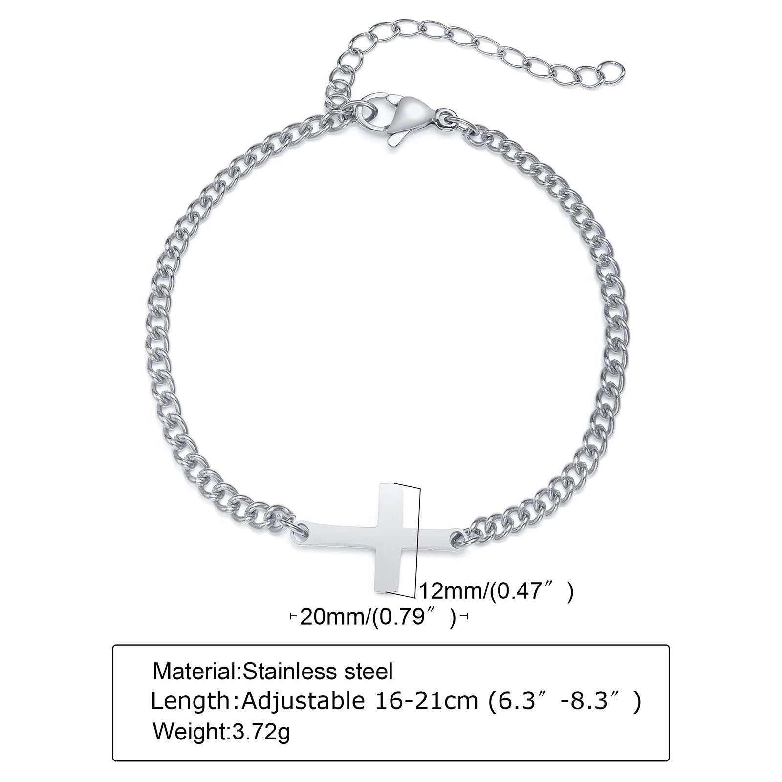 Faithlink Stainless Steel Cross Bracelete