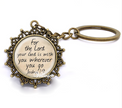 Faith & Strength Inspirational Christian Vintage Style Keychain