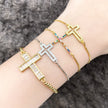 Flola Cubic Zirconia Sideways Cross Bracelet