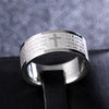 English Steel Cross Engraved Ring