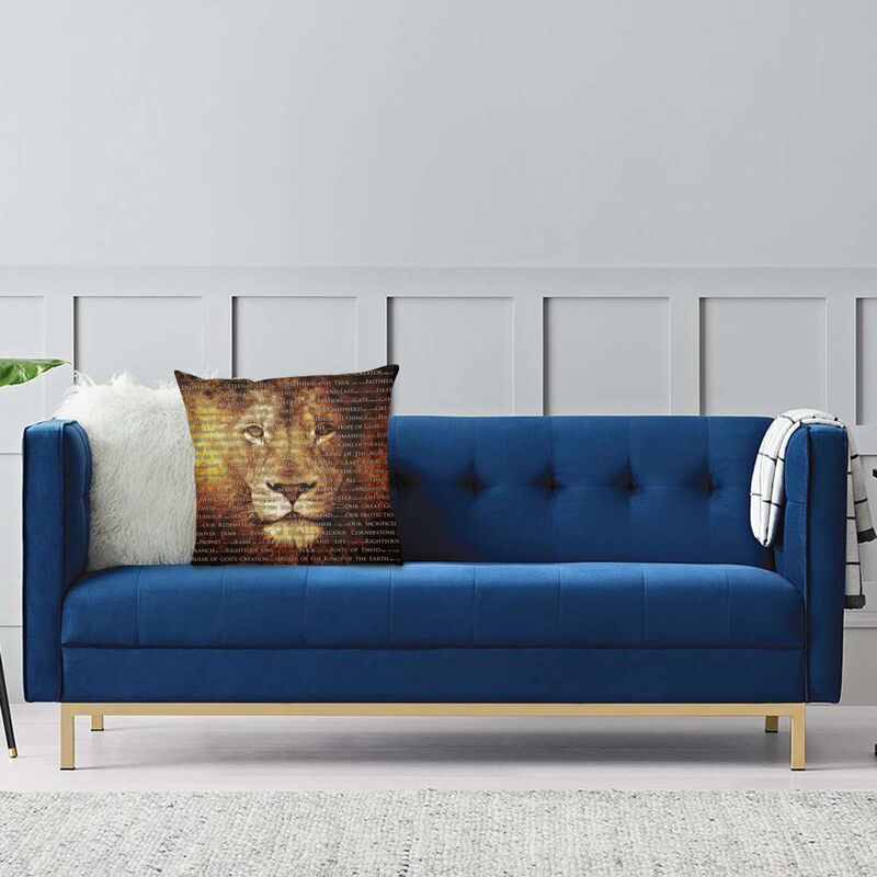 The Names of God Lion Cushion Cover