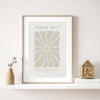 Light Neutral Psalm Floral Printed Wall Art