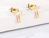 3 Pairs Christian Gold Cross Earrings Set