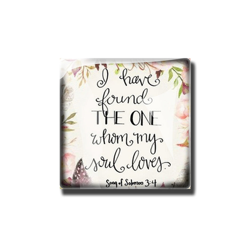 Bible Verse Floral Glass Dome Fridge Magnets