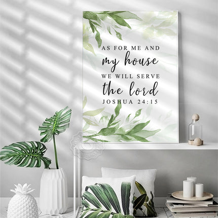 As For Me & My House We Will Serve the Lord Joshua 24:15 Printed Wall Art