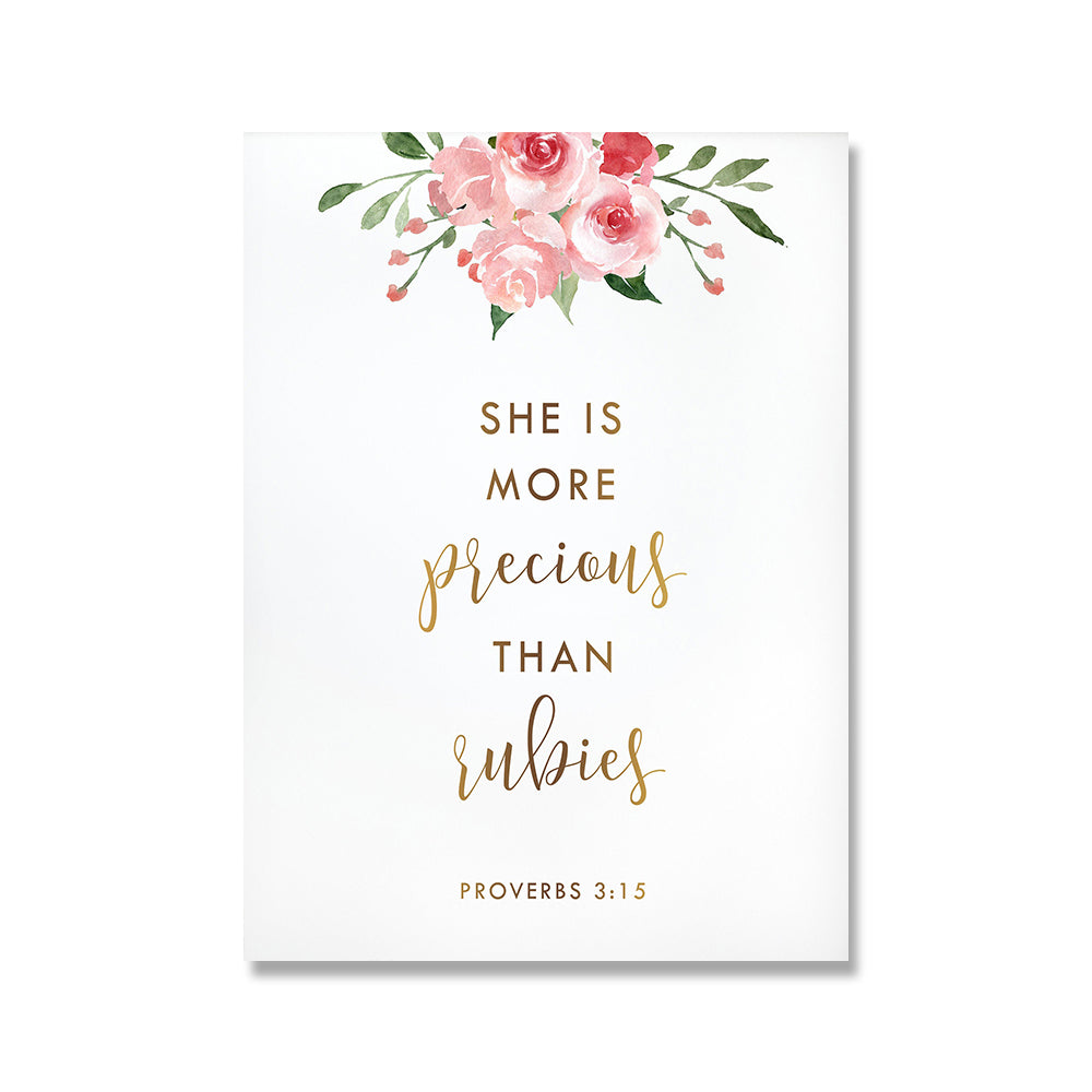 Psalms and Proverbs Floral Printed Wall Art