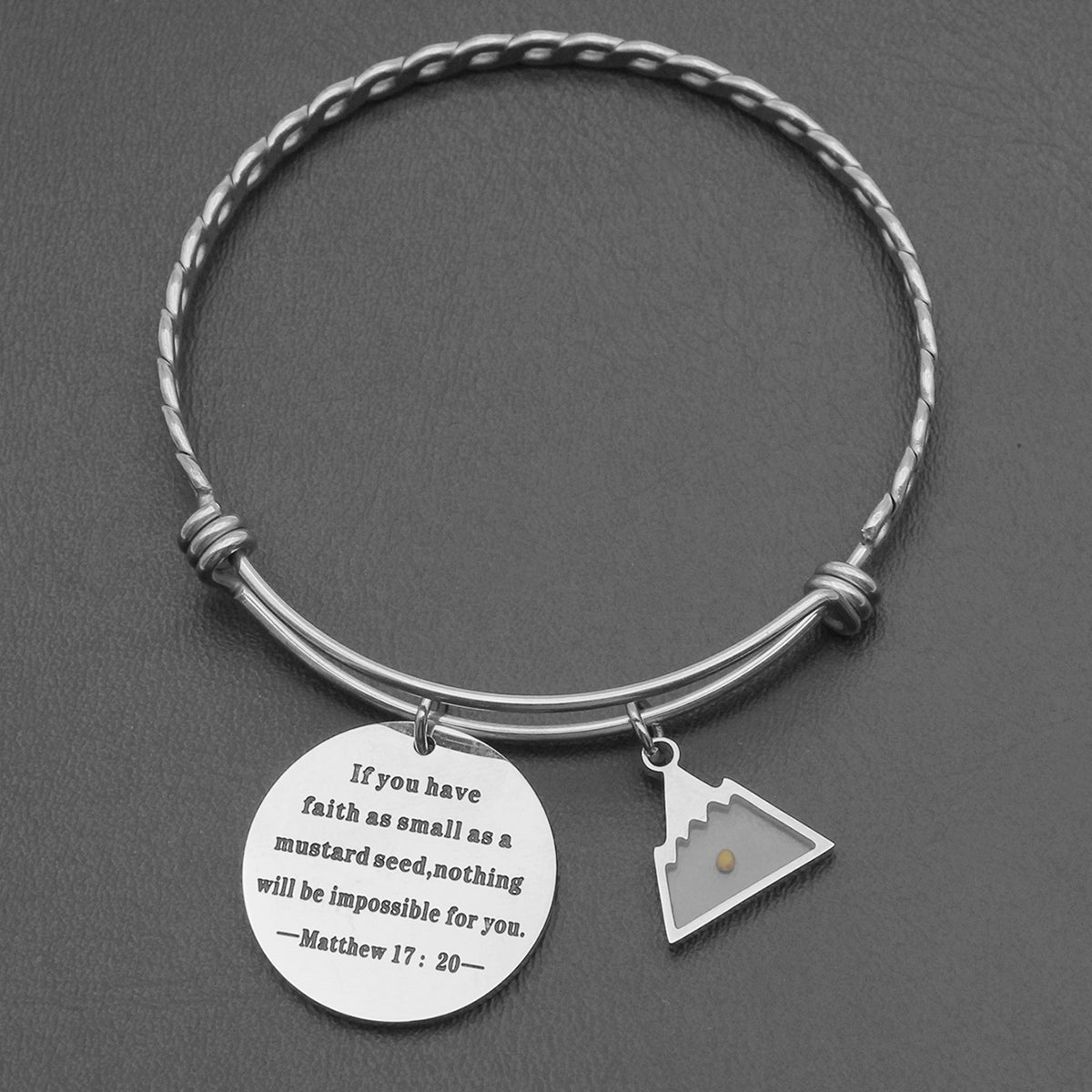 Braided Matthew 17:20 Mustard Seed Bangle