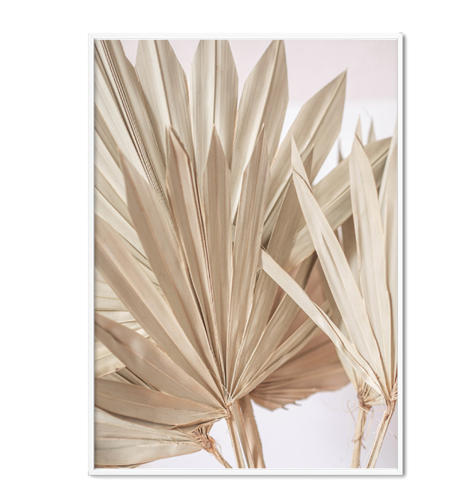 Beige Flower Reed Printed Wall Art