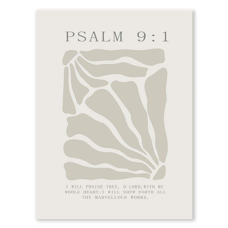 Light Neutral Psalm Floral Printed Wall Art