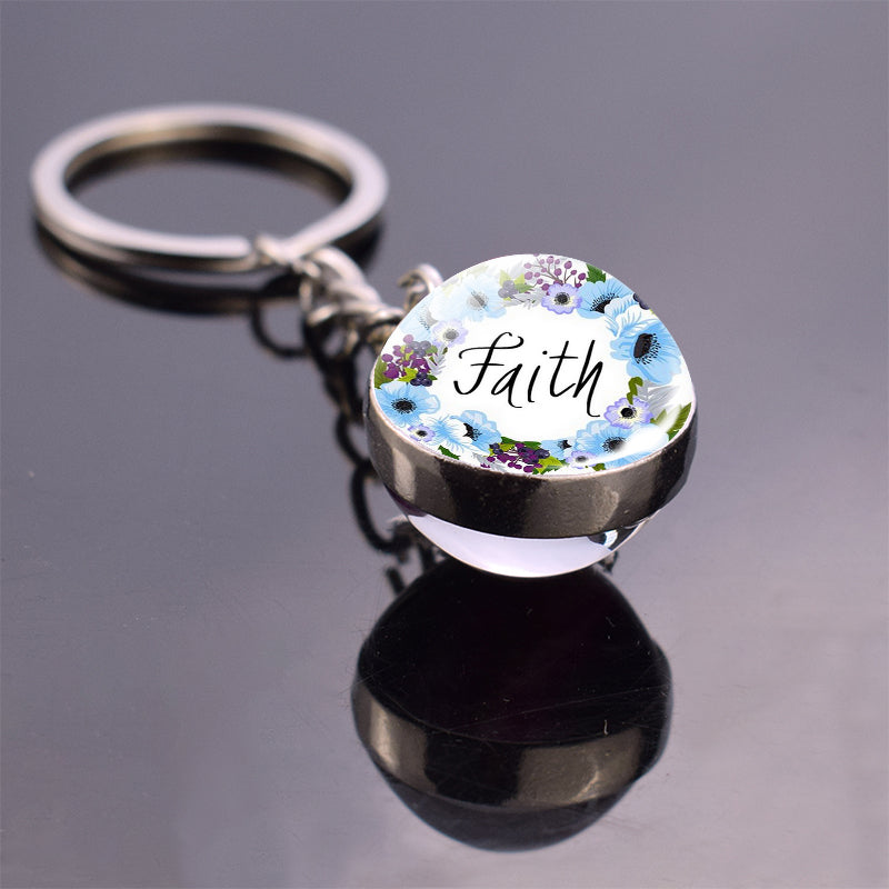 Christian Quote Alloy Ball Key Chain