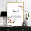 Bible Verse Floral Bordered Printed Wall Art