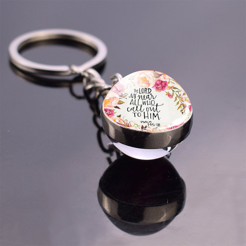 Bible Quote Stainless Steel Key Chain