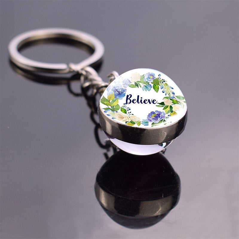 Christian Quote Alloy Ball Key Chain