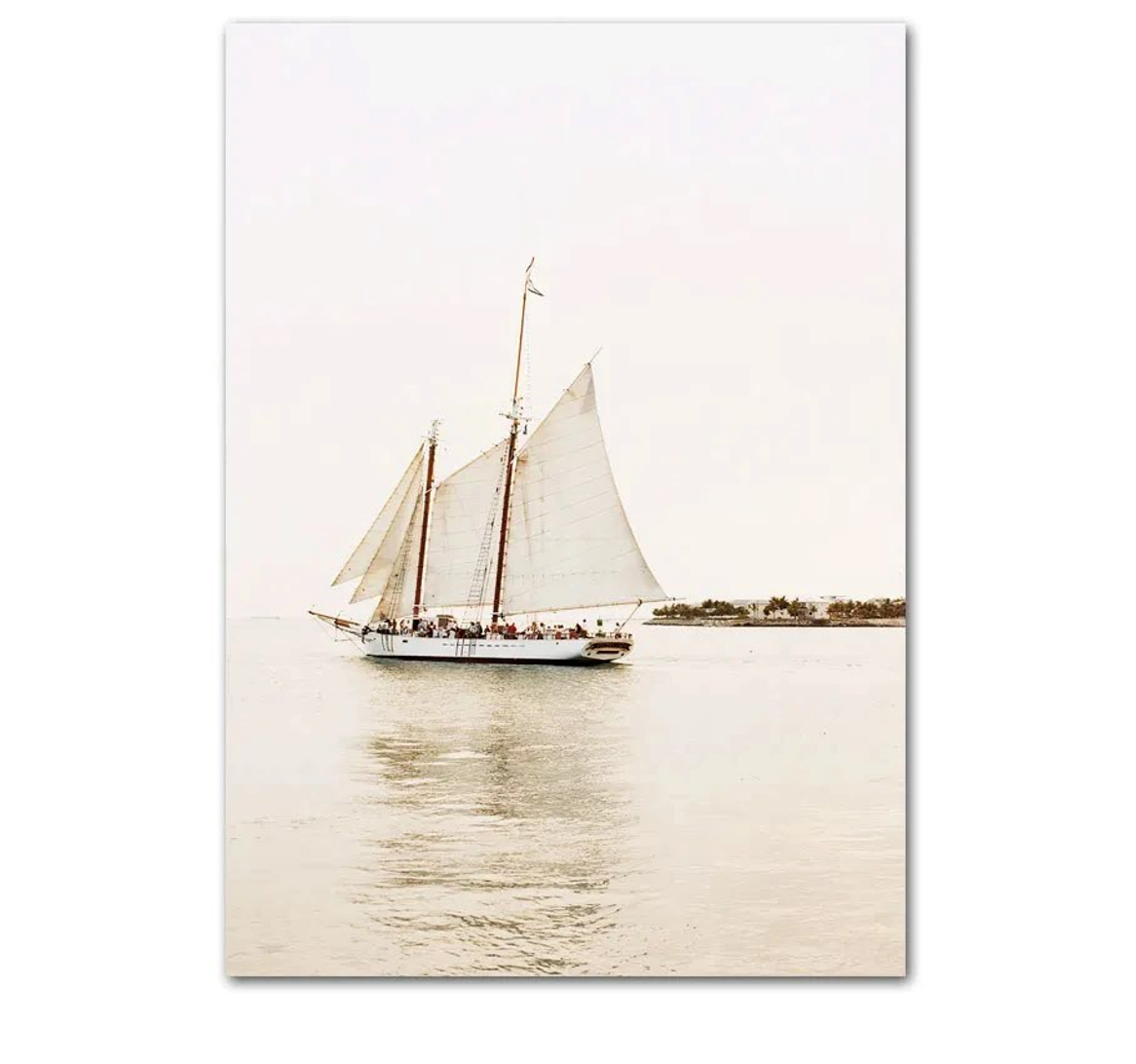 Beige Coastal Lifestyle Print Wall Art