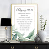 Bible Verse Floral Bordered Printed Wall Art