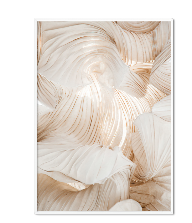 Beige Flower Reed Printed Wall Art