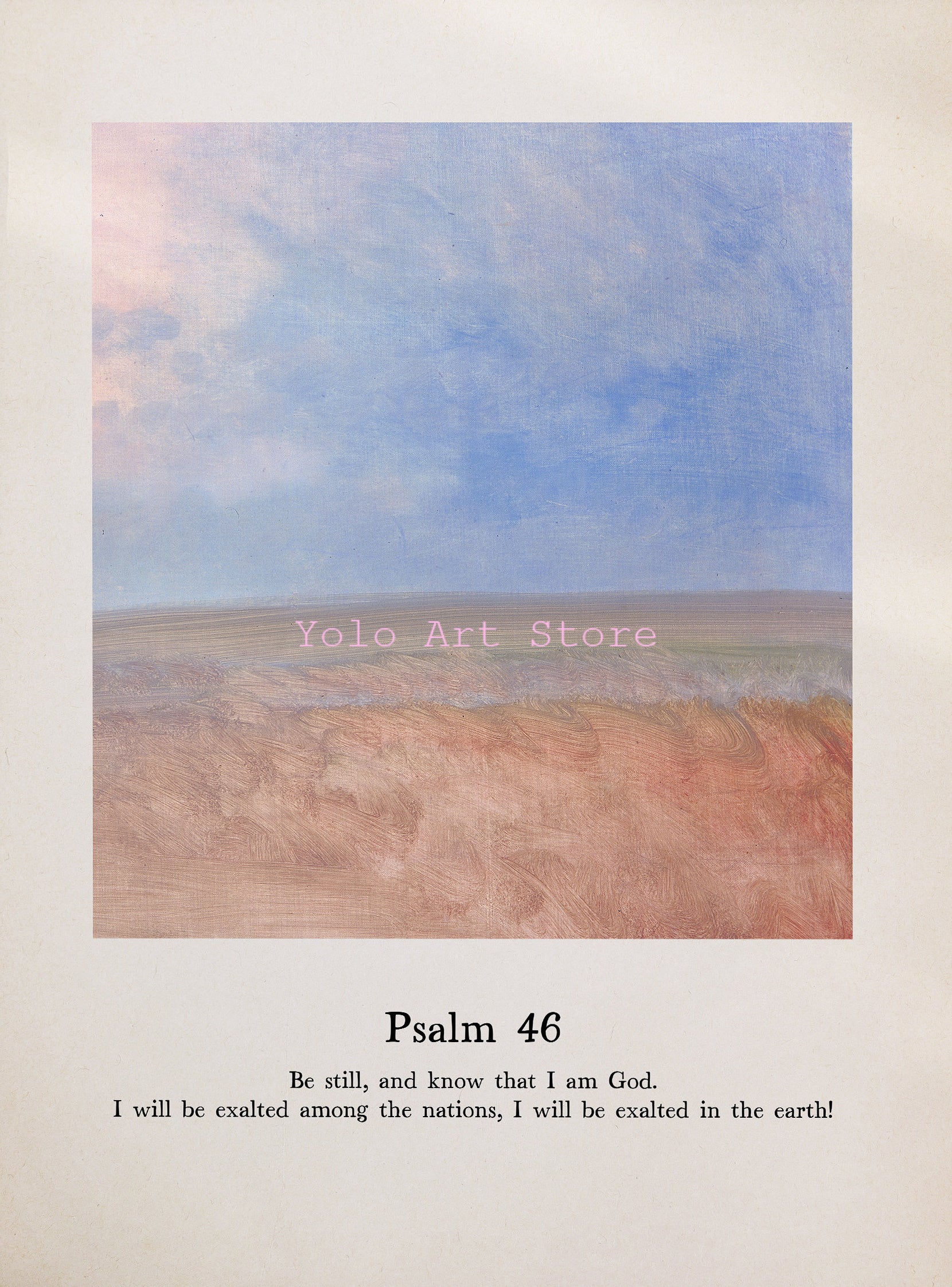 Psalms Water Painting Scripture Printed Wall Art