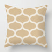 Geometric Light Brown Linen Patterned Cushion Cover