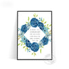 Bible Verse Floral Bordered Printed Wall Art