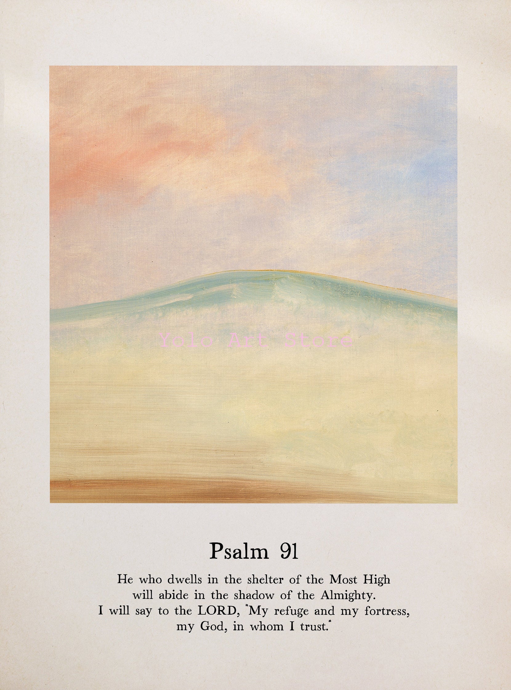 Psalm Water Colour Printed Wall Art