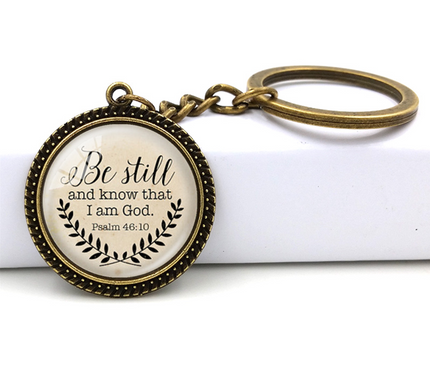 Faith & Strength Inspirational Christian Vintage Style Keychain