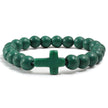 Solid Colour Beaded Cross Bracelet