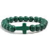 Solid Colour Beaded Cross Bracelet