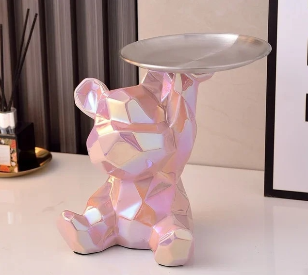 Geometric Bear Statue Plate