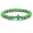 Solid Colour Beaded Cross Bracelet