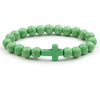 Solid Colour Beaded Cross Bracelet