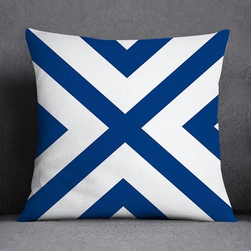 Marine Blue Polyester Cushion Case