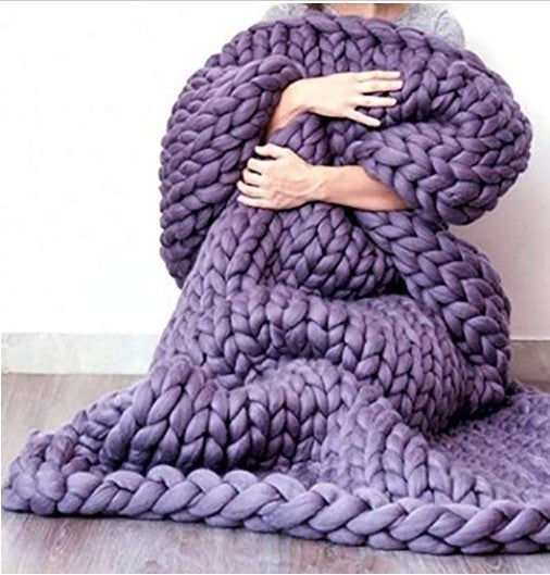 Chunky Knit Wool Blanket