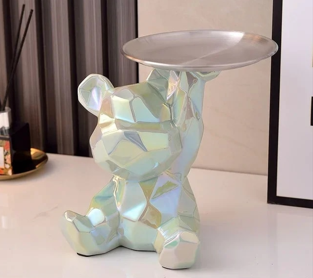 Geometric Bear Statue Plate