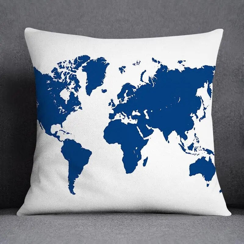 Marine Blue Polyester Cushion Case