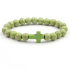 Solid Colour Beaded Cross Bracelet