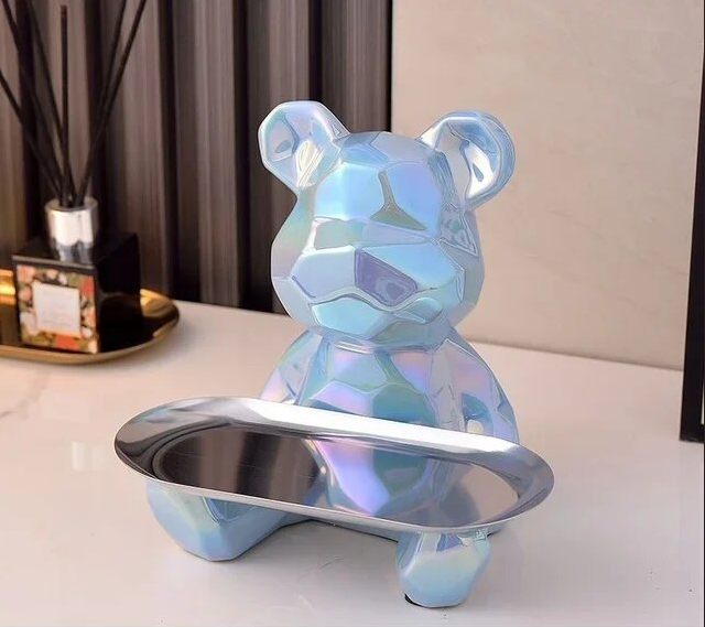 Geometric Bear Statue Plate