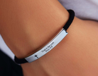 Steel Banded Cross Scripture Bracelet