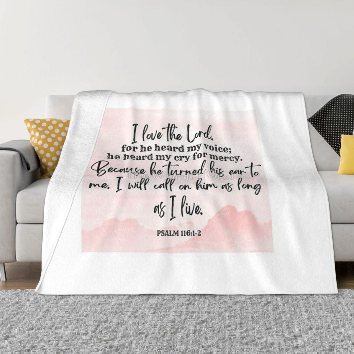 Psalm 116:1-2 Fleece Bible Verse Blanket