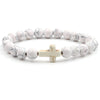 Solid Colour Beaded Cross Bracelet