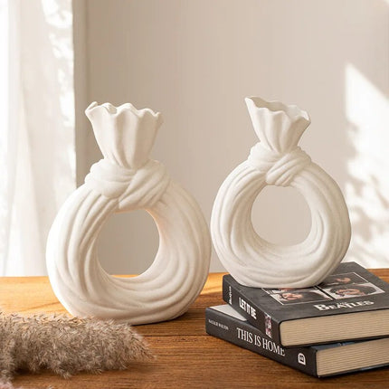 Bowknot Loop Ceramic Vase