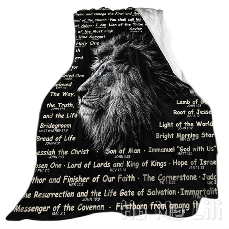 Lion Bible Verse Flannel Blanket