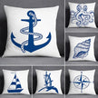 Marine Blue Polyester Cushion Case