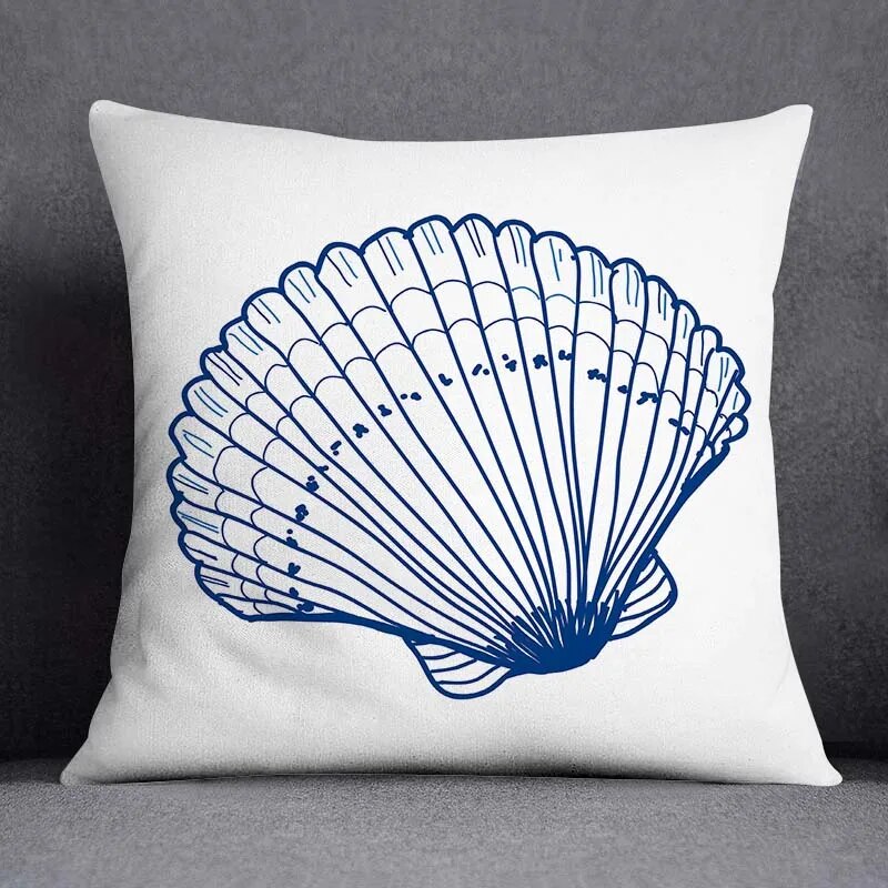 Marine Blue Polyester Cushion Case