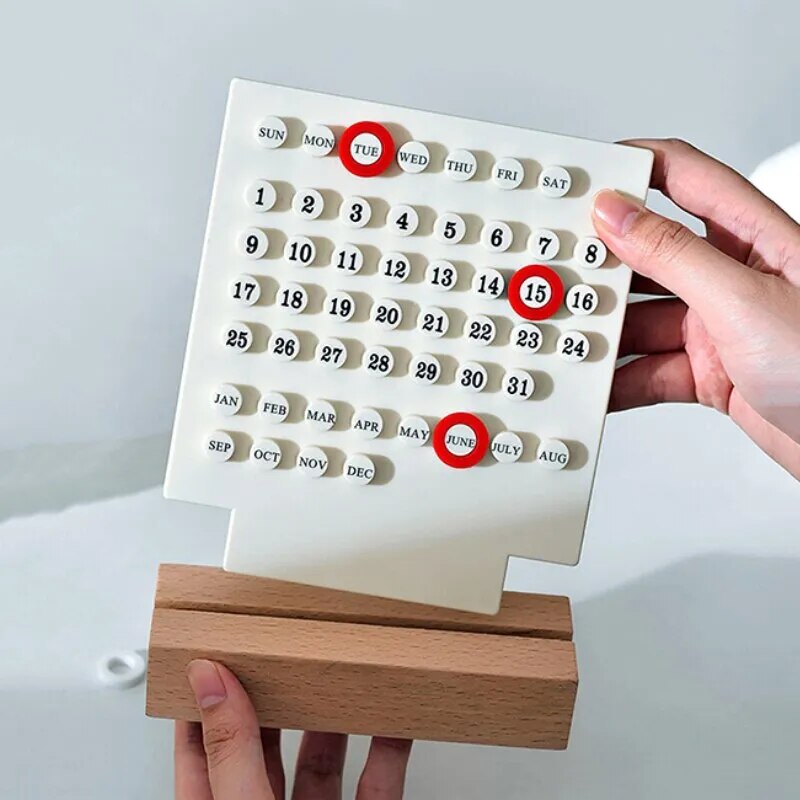 Wooden Based Adjustable Office Calendar