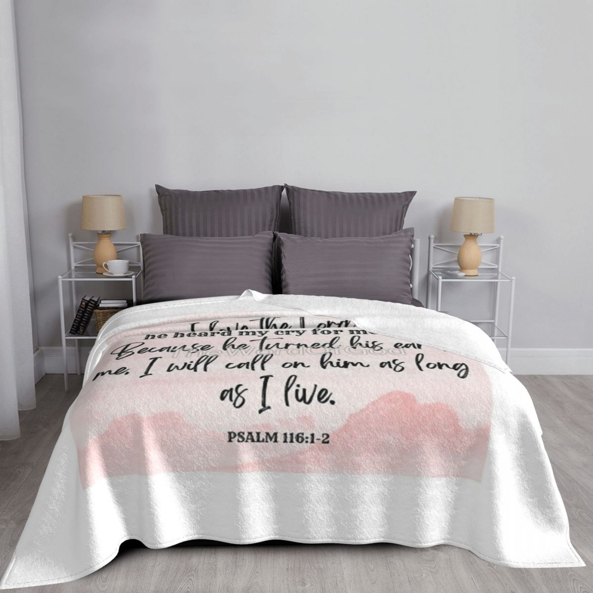 Psalm 116:1-2 Fleece Bible Verse Blanket