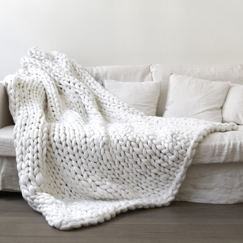 Chunky Knit Wool Blanket