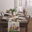 Spring Tulip Linen Table Runner