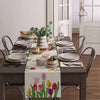 Spring Tulip Linen Table Runner