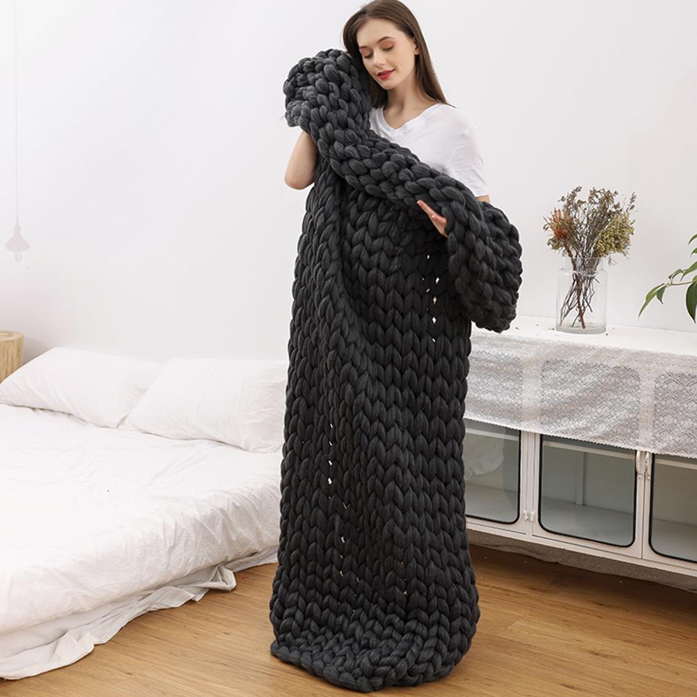 Chunky Knit Wool Blanket