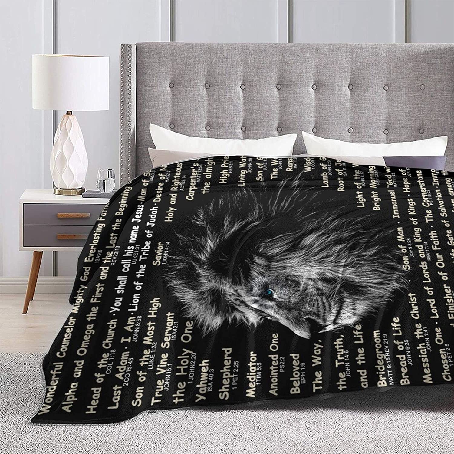 Lion Bible Verse Flannel Blanket